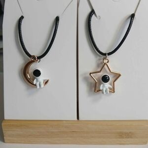 2/$10 Astronaut Moon Star Necklace Space Cute Jewlery Accessory Women Teen Girl